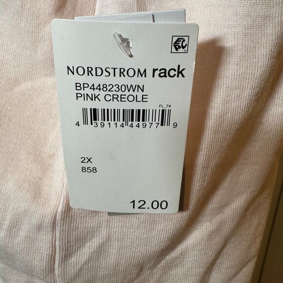 NWT BP Ribbed Baby Cropped Short Sleeve T-shirt In Pink Creole Size 2X - Picture 5 of 10